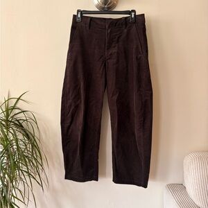 GAP Dark Brown Corduroy Barrel Leg Pants Size 2 Petite